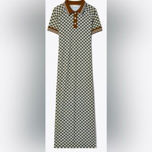Tory Burch Checkered Mesh Polo Dress - S